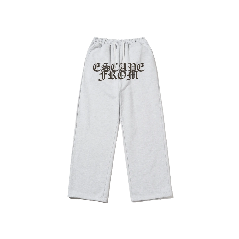 이스케이프프롬 레이스 크로스 프린트 스웻팬츠 화이트멜란지(Escapefrom Lace Cross Print Sweatpants White Melange)