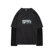 Polyteru Graphic Double Layer Tee (Guest) Charcoal Black