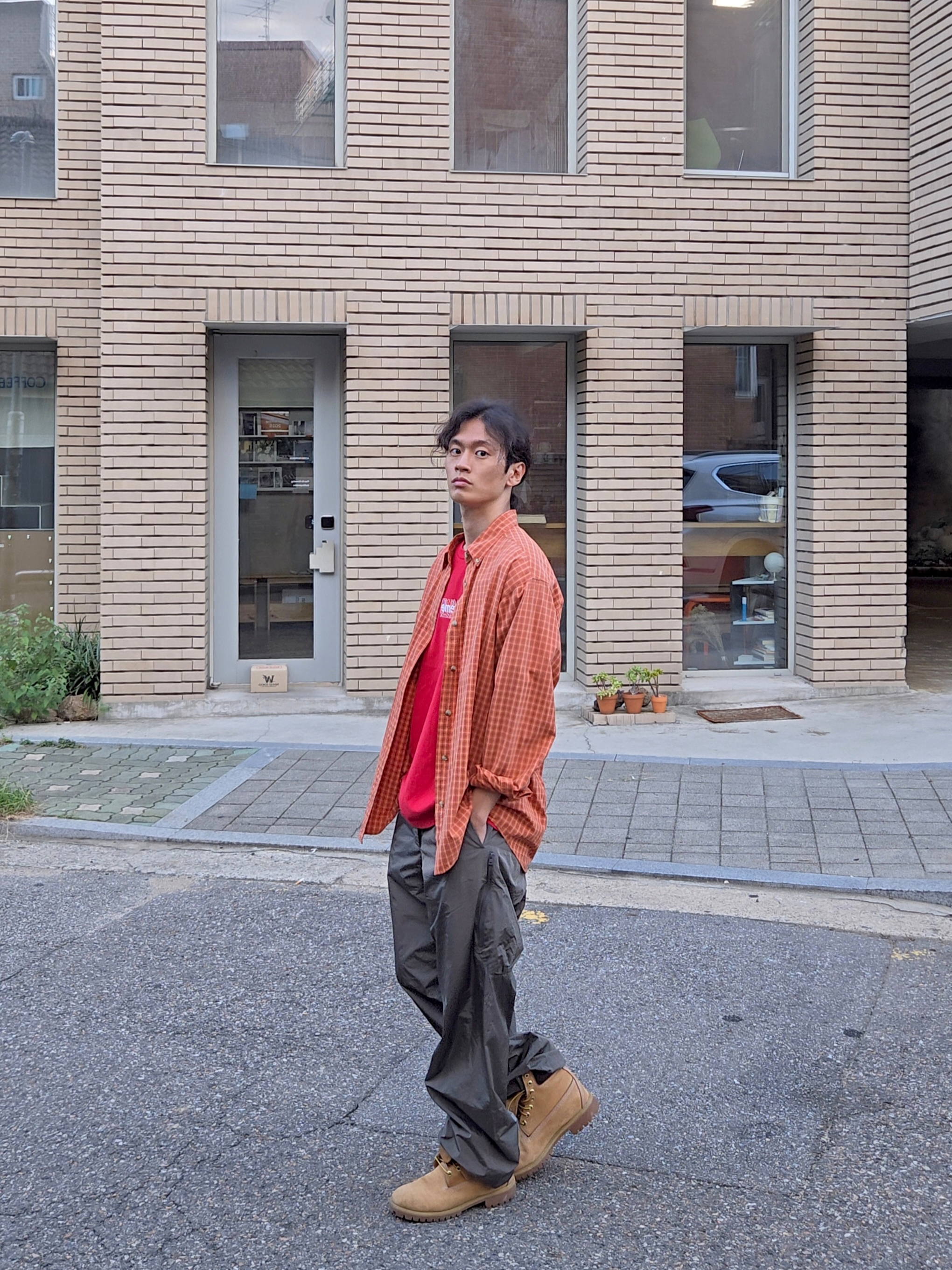 Timberland Premium 6 inch Waterproof Boot Wheat Nubuck - Wide, Supreme Bandana Box Logo T-Shirt Red - 19FW 착용 스타일