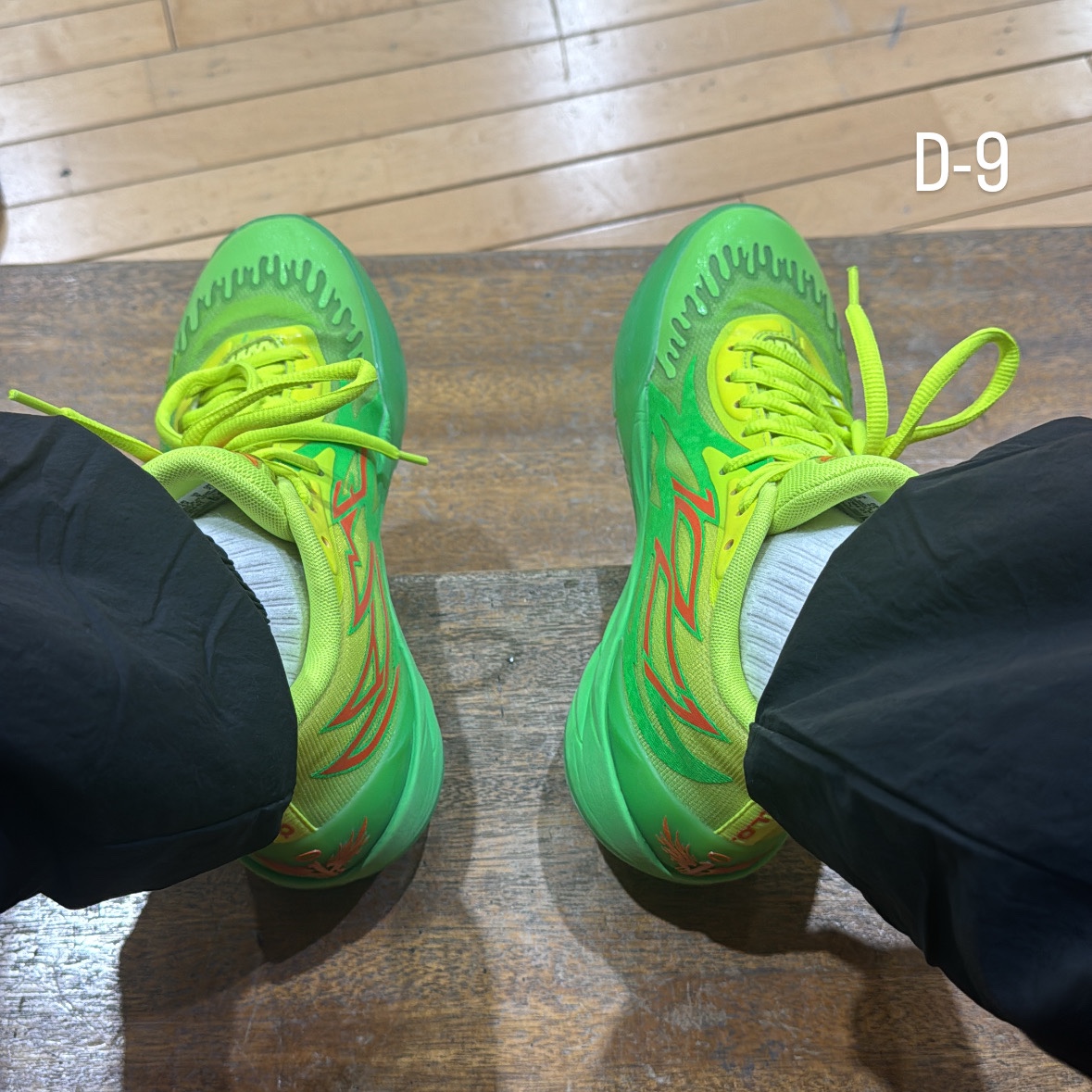 Puma MB.02 Lamelo Ball Fluro Green Lime Squeeze 착용 스타일