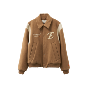 Satur x Hanwha Eagles Percy Wool Varsity Jacket Brown