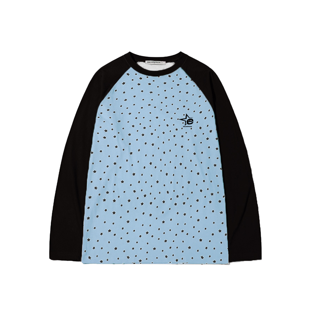이스케이프프롬 아웃라인 스타 풀프린트 롱슬리브 블랙(Escapefrom Outline Star Full Print Long Sleeve T-shirt Black) - 1