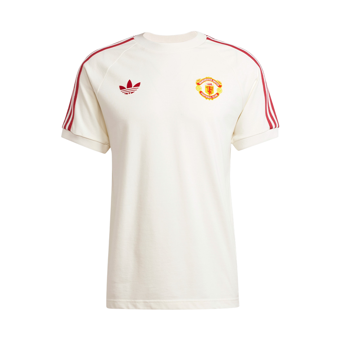 아디다스 맨체스터 유나이티드 아디컬러 클래식 삼선 티셔츠 오프 화이트 - KR 사이즈 (논 마킹 버전)(Adidas Manchester United Adicolor Classic 3-Stripes T-Shirt Off White - KR Sizing (Non Marking Ver.)) - 1