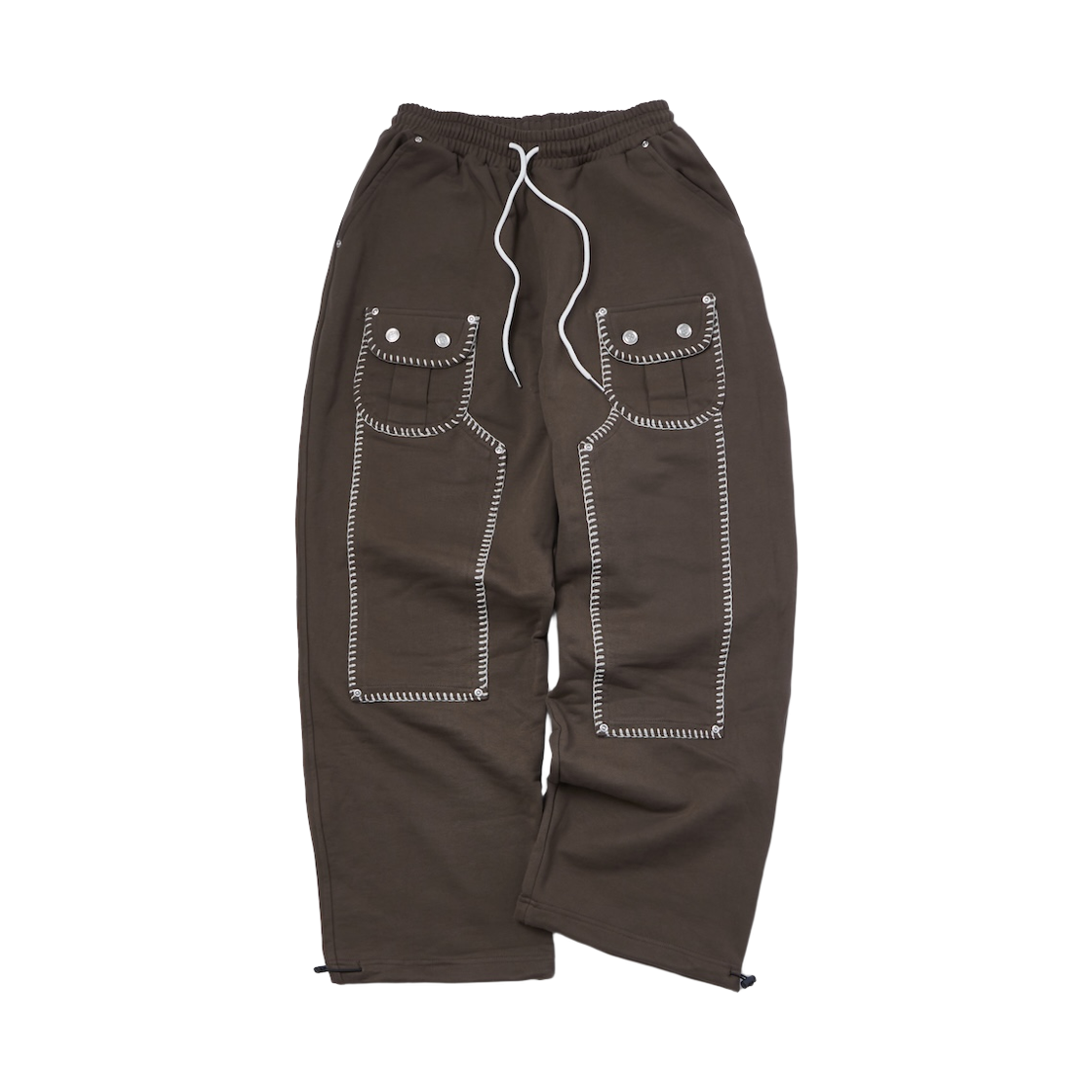 25FAGFPT01BR Garments Fab Blanket Stitch Carpenter Sweatpants Brown