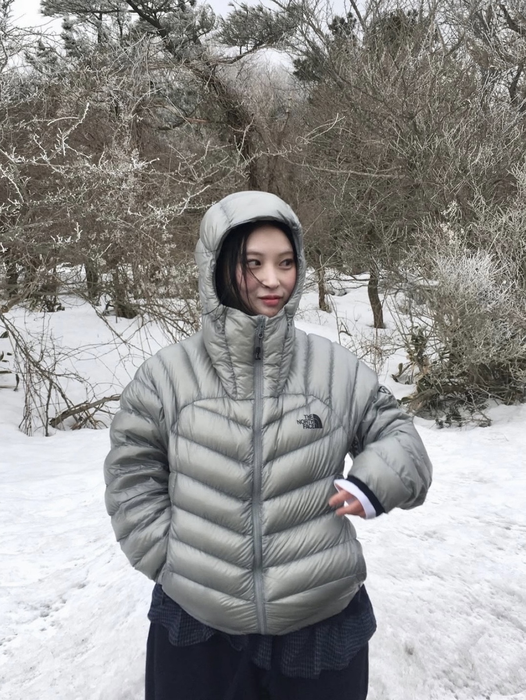 The North Face Summit Mattehorn RDS Down Jacket Light Gray, Rab Cirrus Alpine Insulated Jacket Black 착용 스타일 - 1