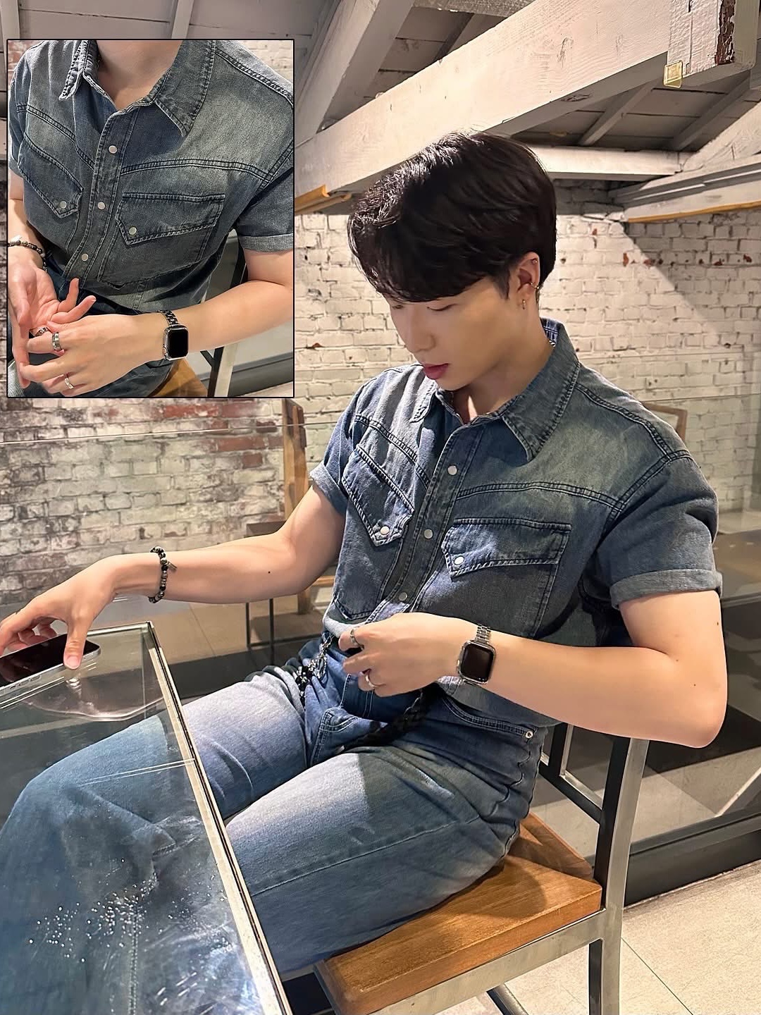 Zara Rock Style Flap Shoulder Bag Black, Monamhee x Peaceminusone Daihee Plush Keyring 착용 스타일 - 6