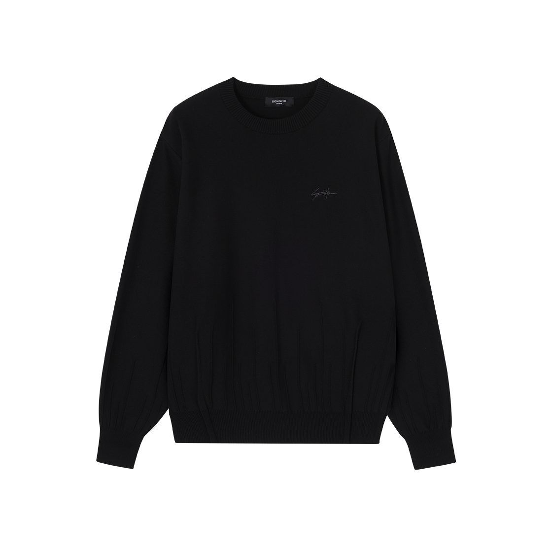 SH5KT580BK SONGZIO HOMME Edge Fold Crewneck Knit Black