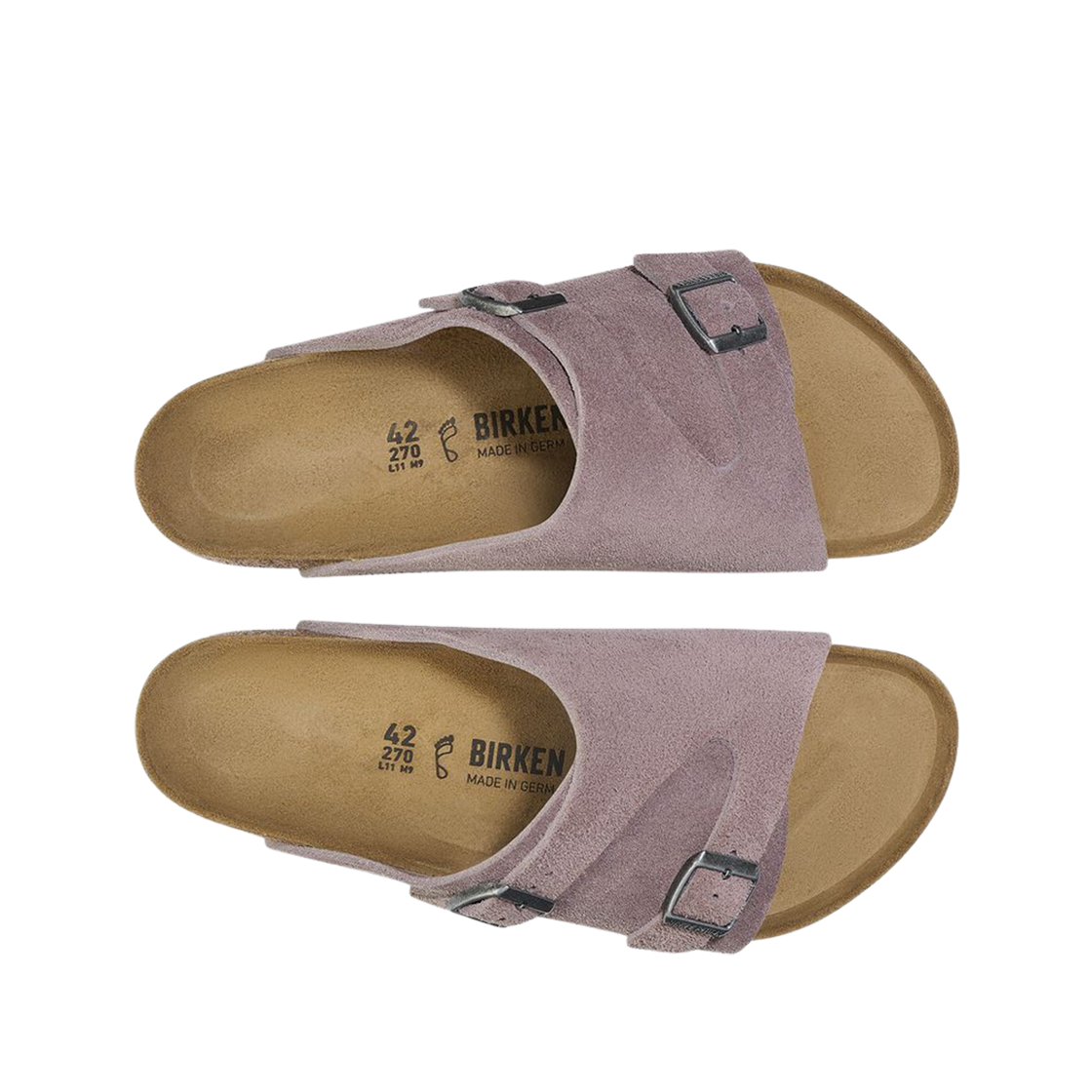 버켄스탁 취리히 스웨이드 레더 페이디드 퍼플 - 레귤러(Birkenstock Zurich Suede Leather Faded Purple - Regular) - 2