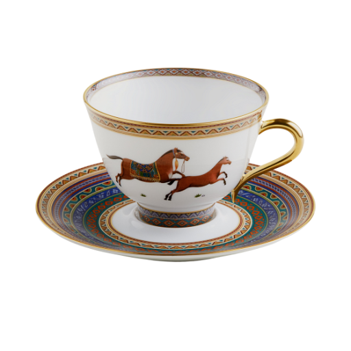 P009886P Hermes Cheval d’Orient Tea Cup And Saucer (Set of 1)