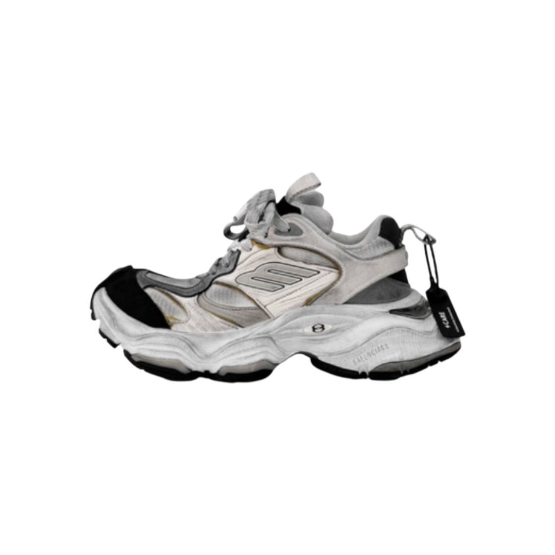 IT662OKOB6MK Balenciaga Women's Cargo Sneakers in White and Grey Size 38