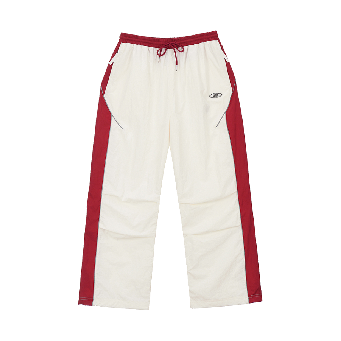 본투윈 나일론 블록 스트링 팬츠 화이트