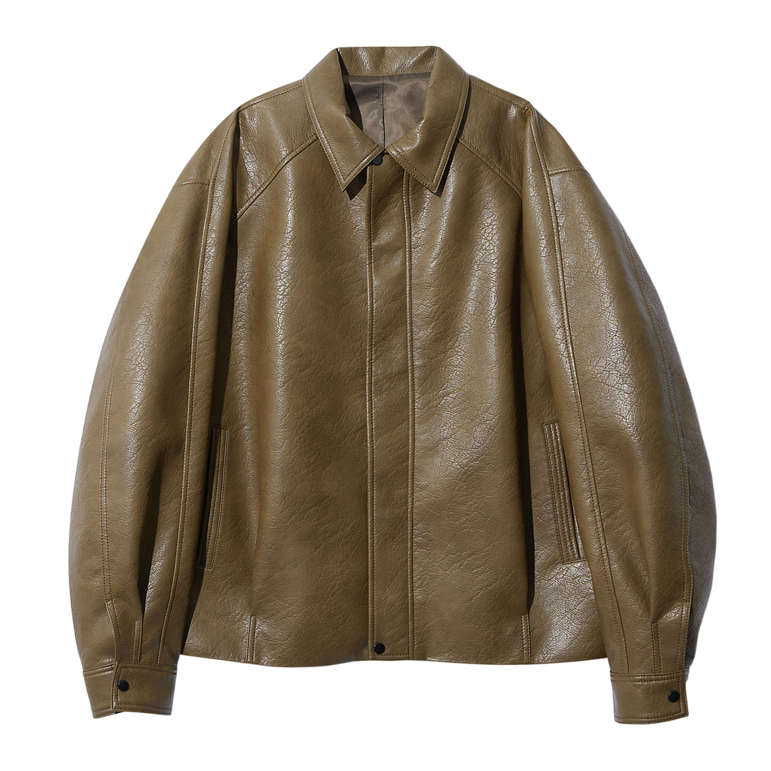르917 레더 자켓 카키(LE17SEPTEMBRE Leather Jacket Khaki)