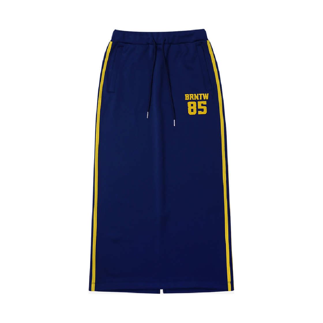 본투윈 트랙 라인 저지 롱 스커트 네이비