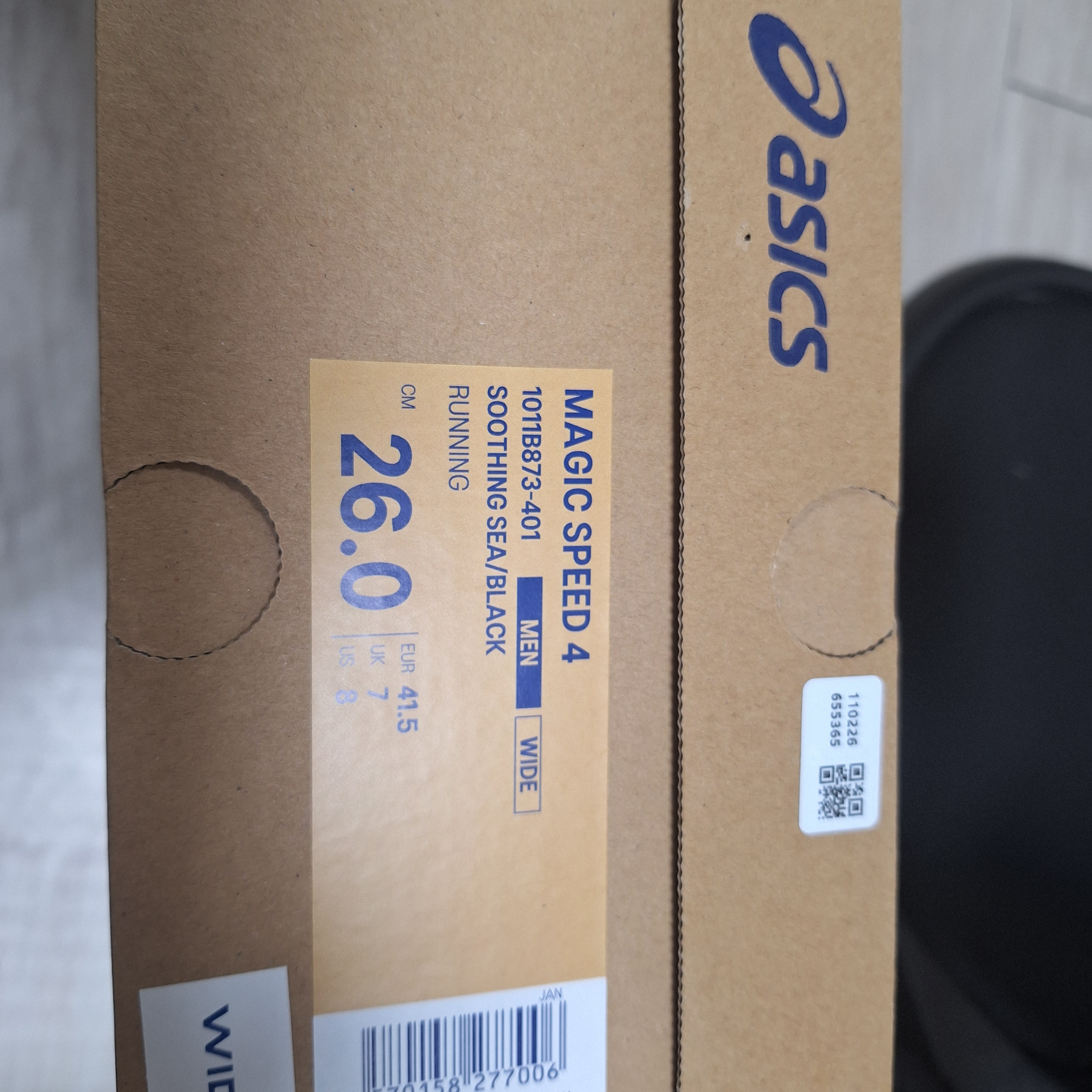 Asics Magic Speed 4 Soothing Sea Black - 2E Wide 착용 스타일 - 3