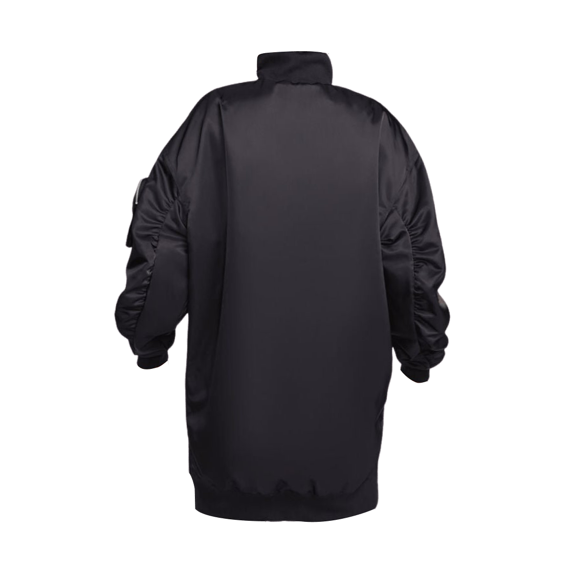 (W) 나이키 NSW 에센셜 써마핏 오버사이즈 봄버 자켓 블랙 화이트 - 아시아((W) Nike NSW Essentials Therma-Fit Oversized Bomber Jacket Black White - Asia) - 2