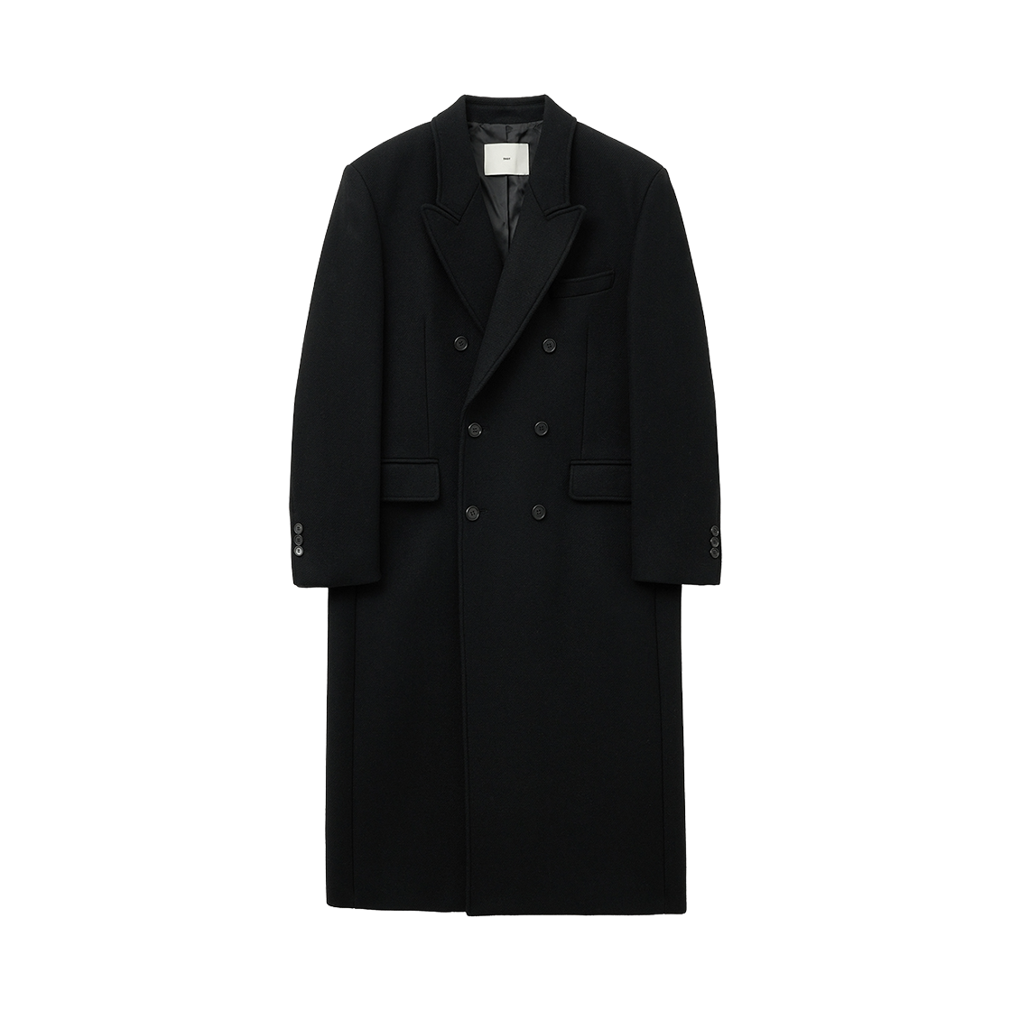 티엔지티 헤비 울 더블브레스티드 코트 블랙(TNGT Heavy Wool Double-breasted Coat Black)