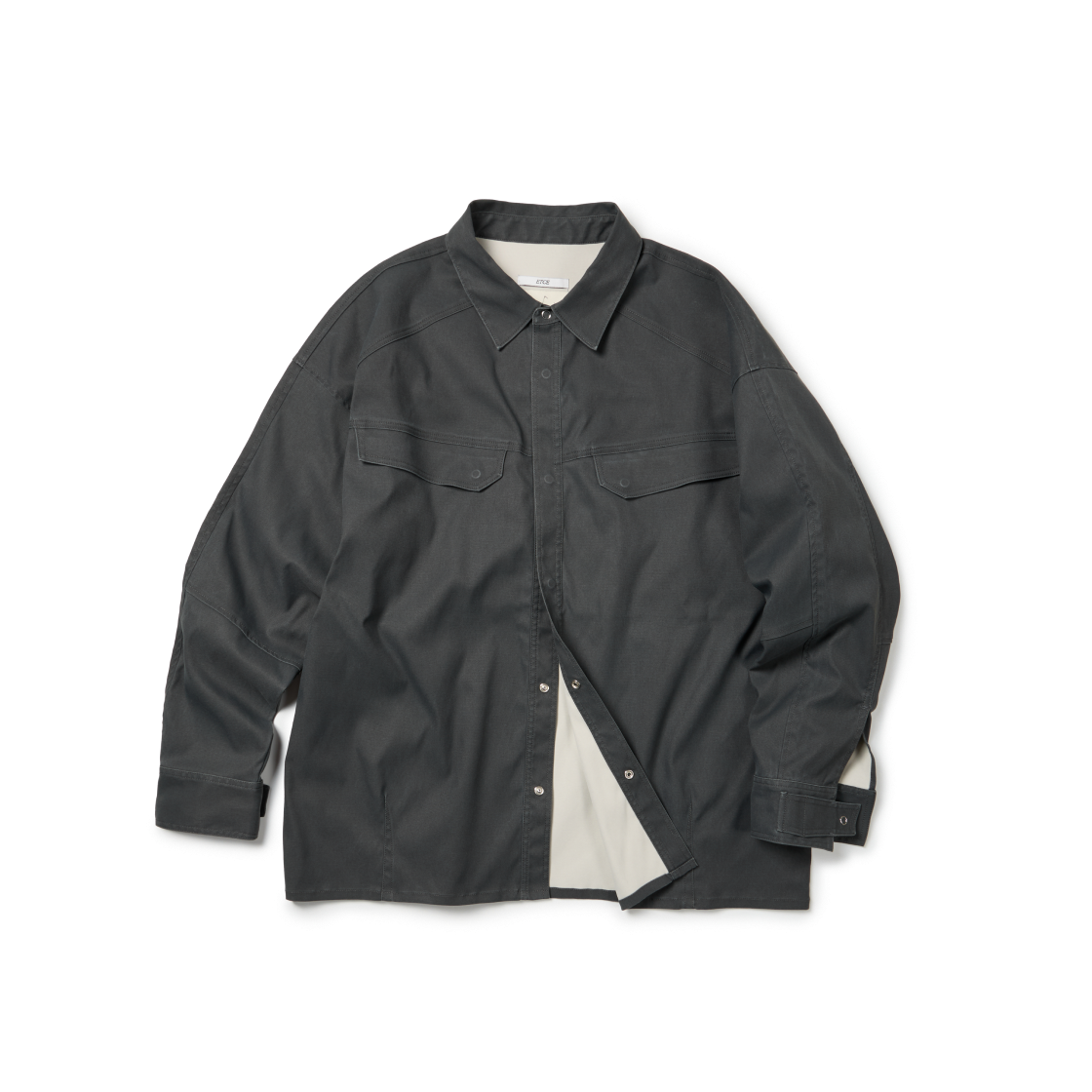 ET2502LH01GR ETCE Washed Two Pocket Shirt Gray