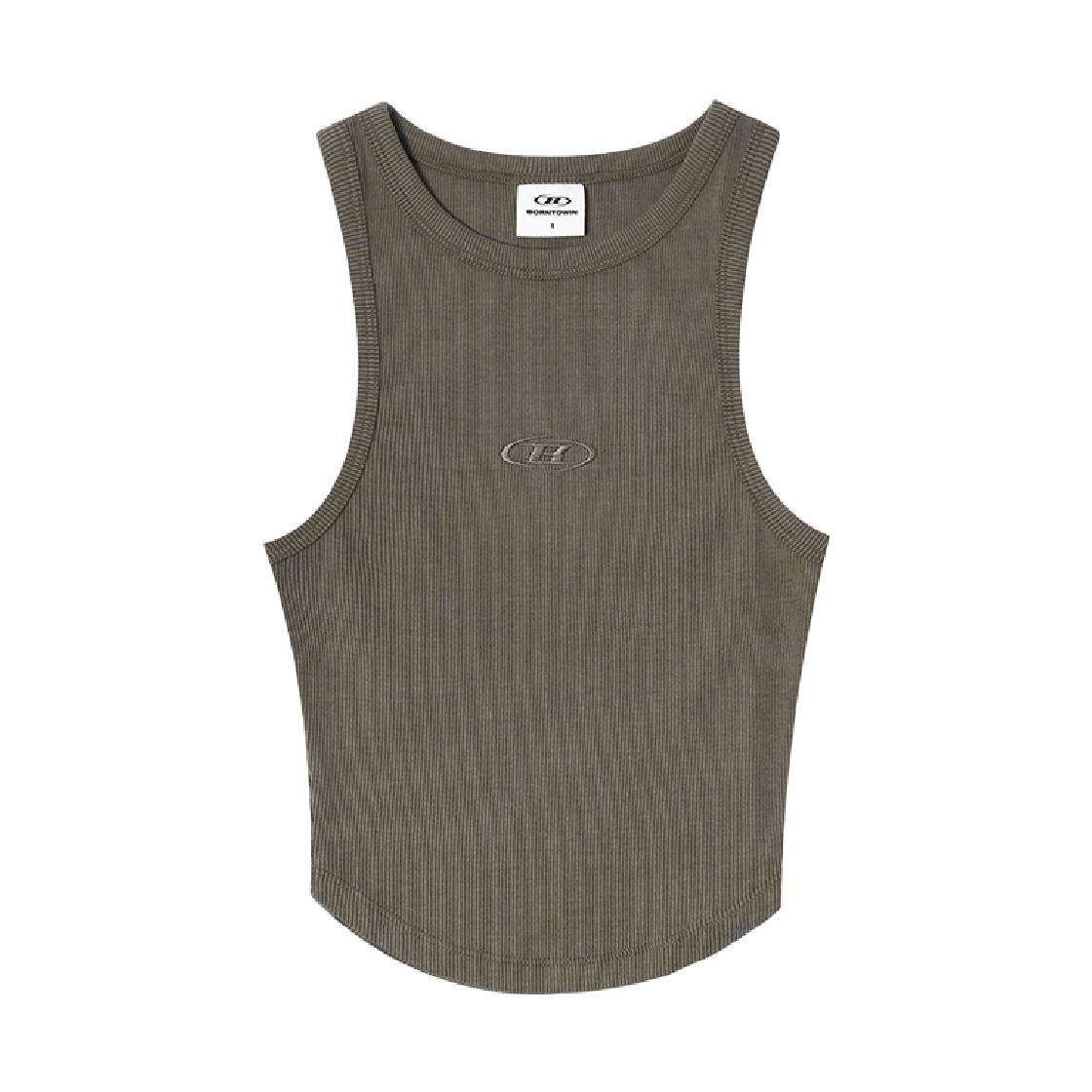 본투윈 심볼 B 피그먼트 리브드 슬리브리스 브라운