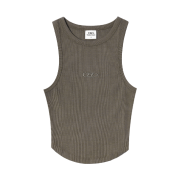 BORN TO WIN Symbol B Pigment Ribbed Sleeveless Brown