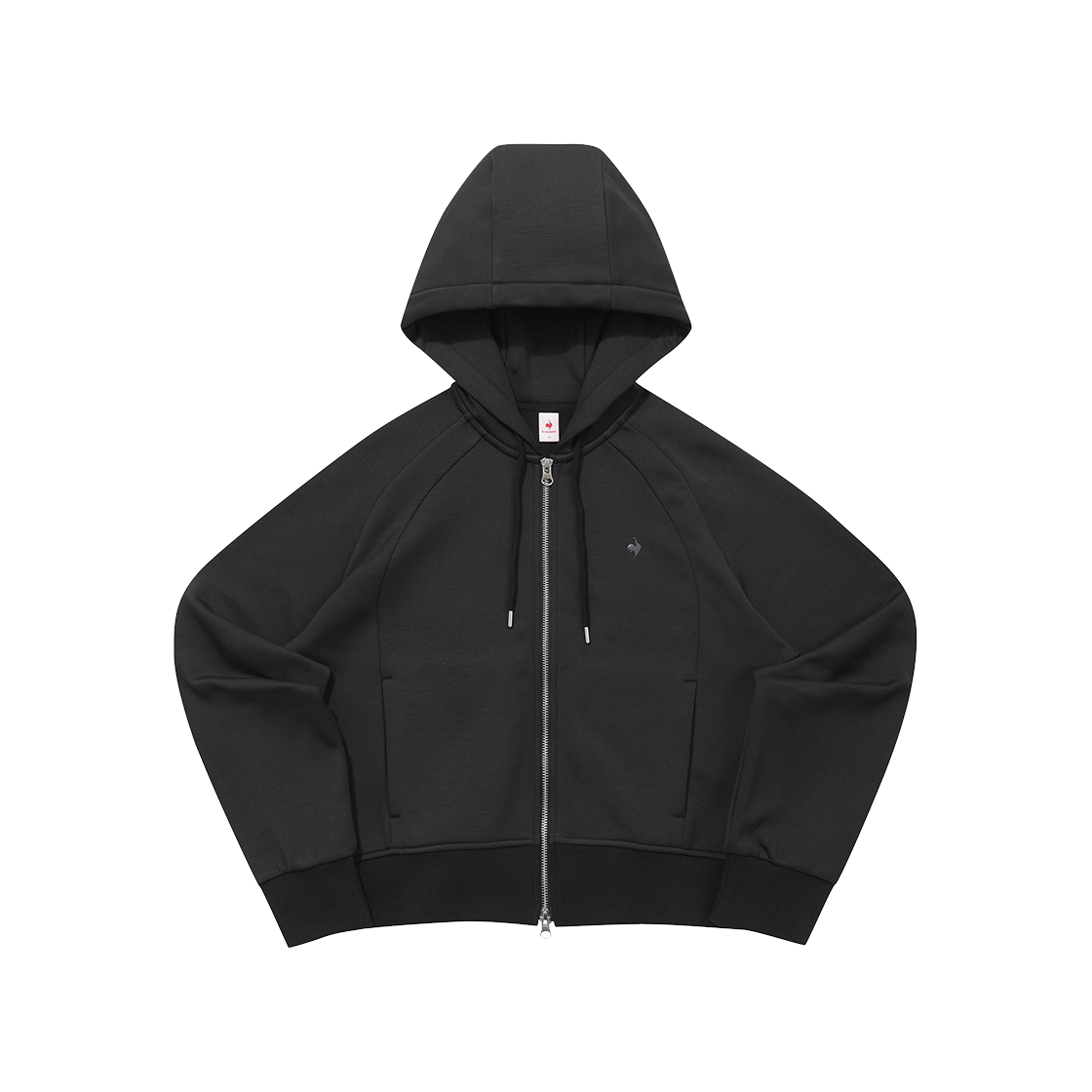 QQ422OFTO1_BLK0 le coq sportif Women's Loose-Fit Modal Mellow Hooded Zip-Up Jacket Black