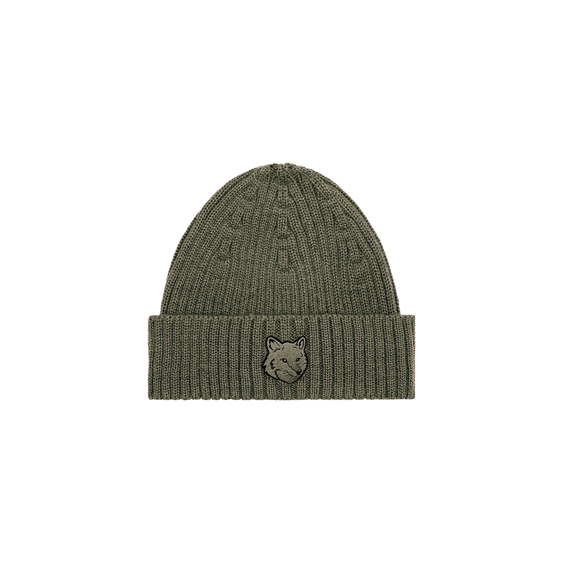 MM06111KT1022-P131 Maison Kitsune Fox Head Beanie Laurel Green