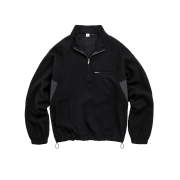 Polyteru Boiled Wool Half Zip (Paisley Patched) Black