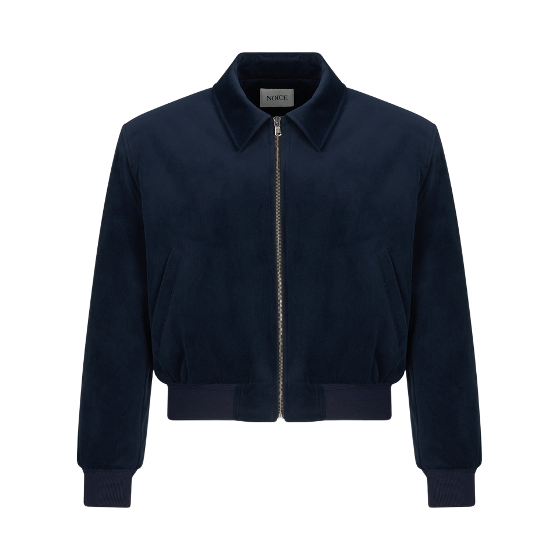 노이스 칼라 벨벳 봄버 다크 네이비