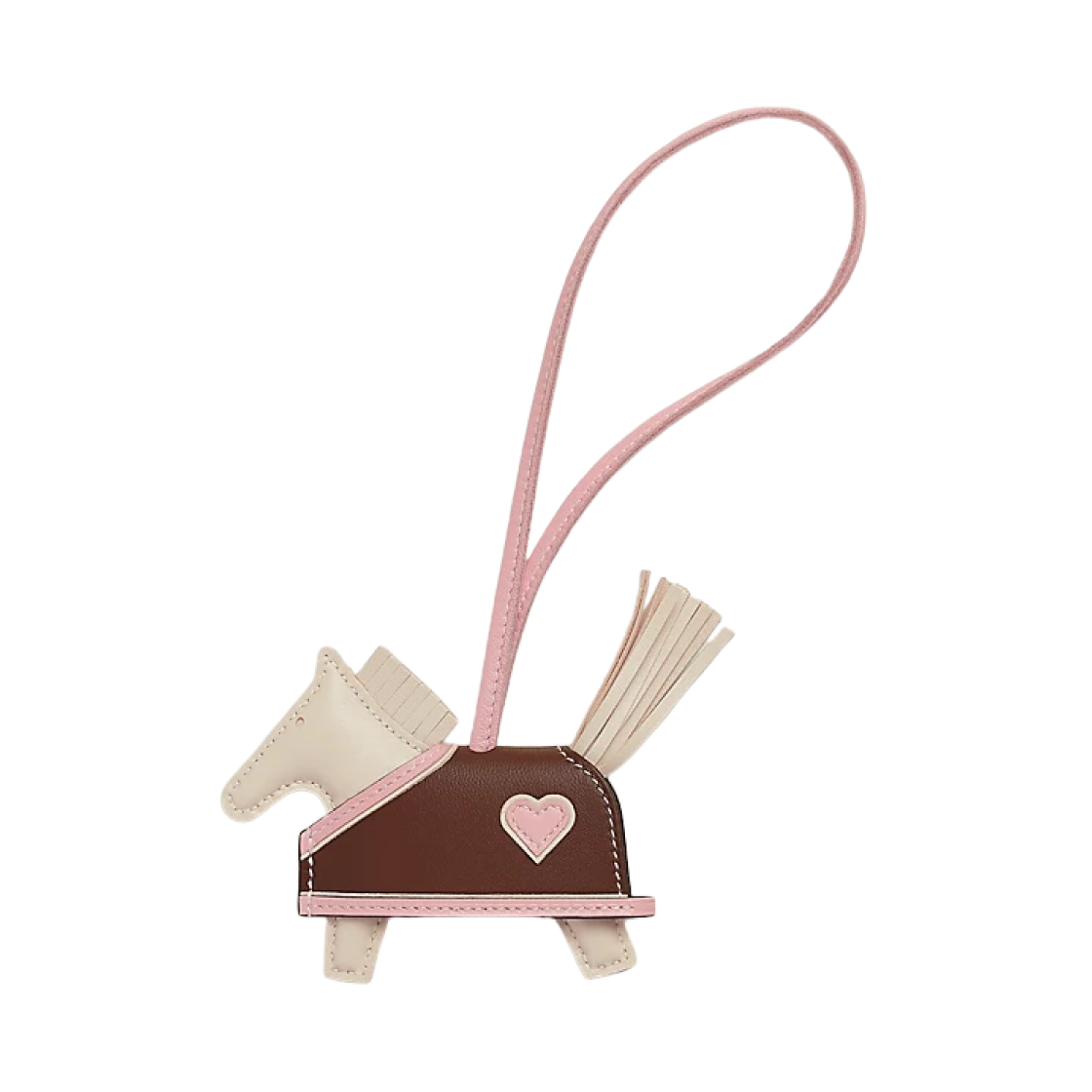 에르메스 로데오 로베오 하트 PM 참 마일로 & 크레 로즈 사쿠라 테라 크레(Hermes Rodeo Robeo Coeur PM Charm Milo & Craie Rose Sakura Terre Craie) - 1