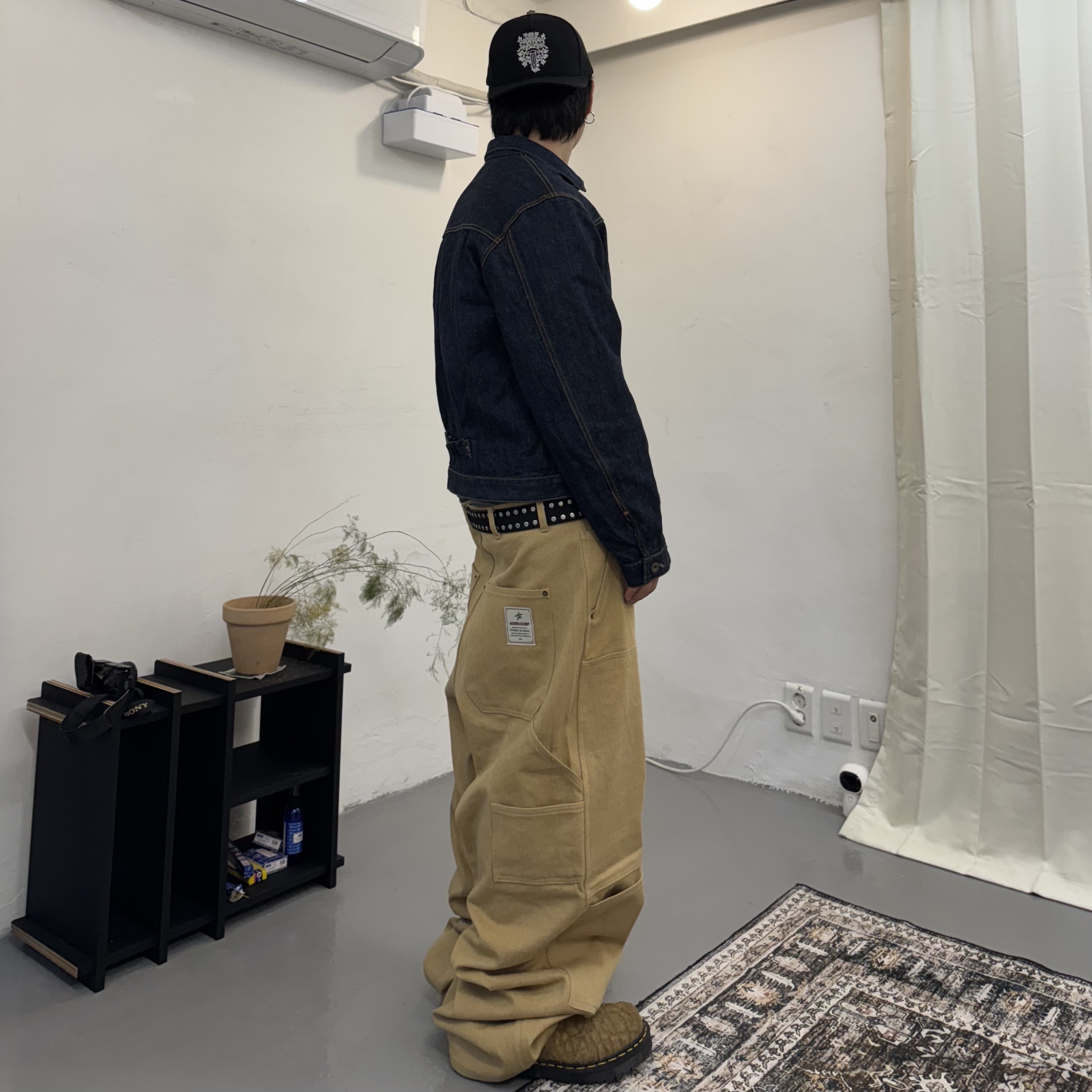 Chrome Hearts Dagger Denim Baseball Hat Black White, Kapital 14 oz. Denim 1ST One Wash Jacket Indigo 착용 스타일 - 2