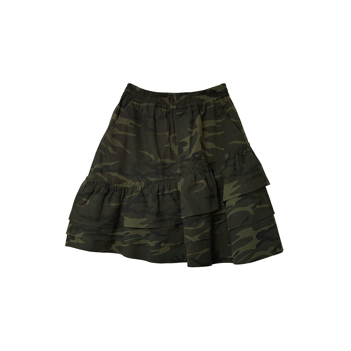 GR25FWFB04CM Grailz Ruffle Layered Skirt Camo
