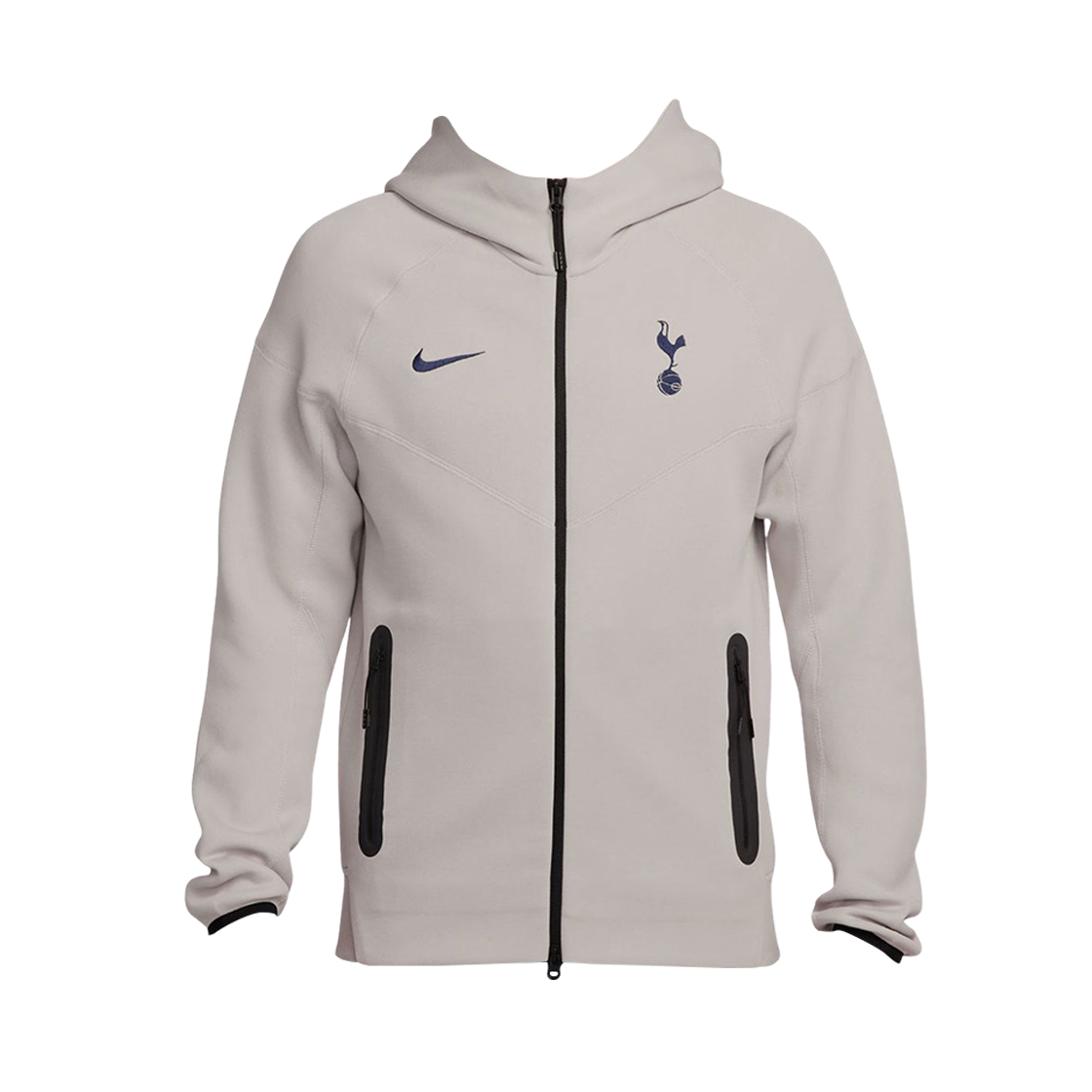 HJ6434-014 Nike Tottenham Hotspur Tech Windrunner Football Fleece Full-Zip Hoodie Light Iron Ore Binary Blue