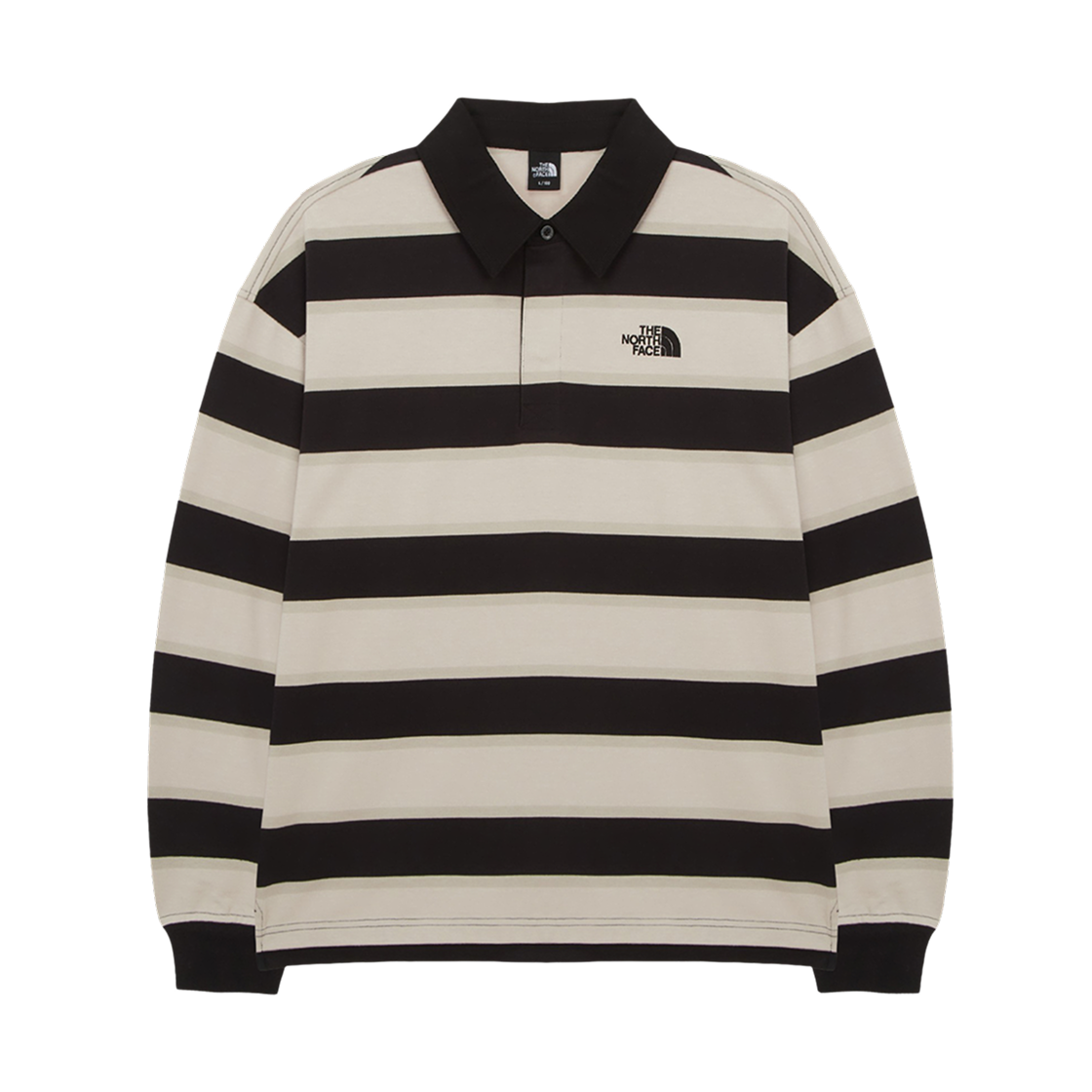 NT7TR57A The North Face Easyon Stripe Polo T-Shirt Black - 25FW