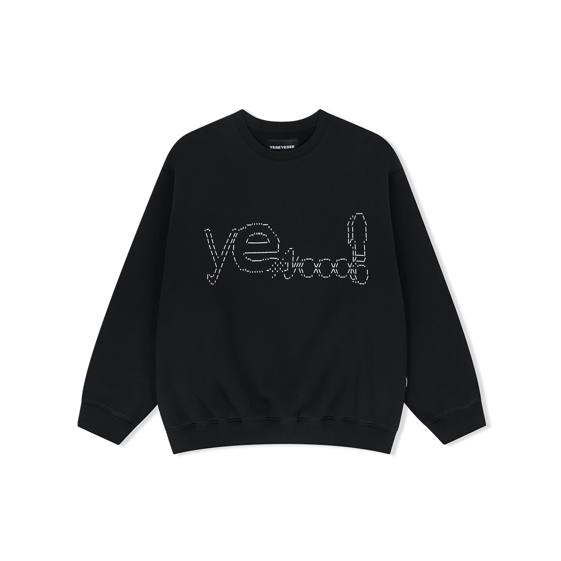 YS253TSWCW03BLK YESEYESEE Y.E.S Dotted Logo Sweatshirt Black