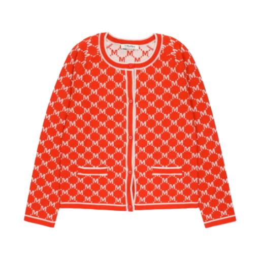 TIVOLI-010 (W) S Max Mara Tivoli Wool Cashmere Cardigan Orange