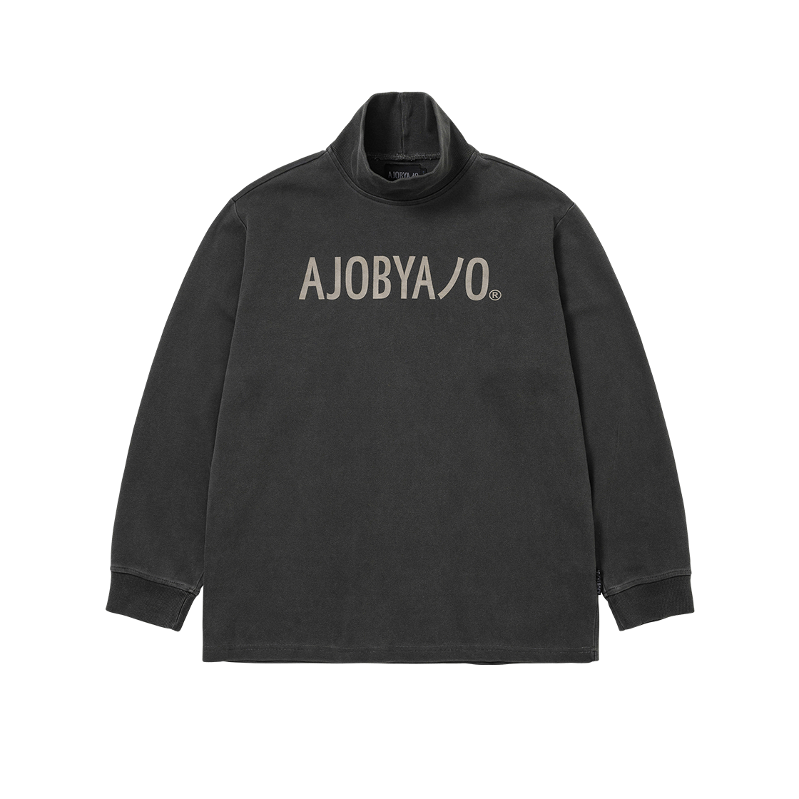 AJ254TP002CH AJOBYAJO OG Logo Washed Turtleneck Charcoal