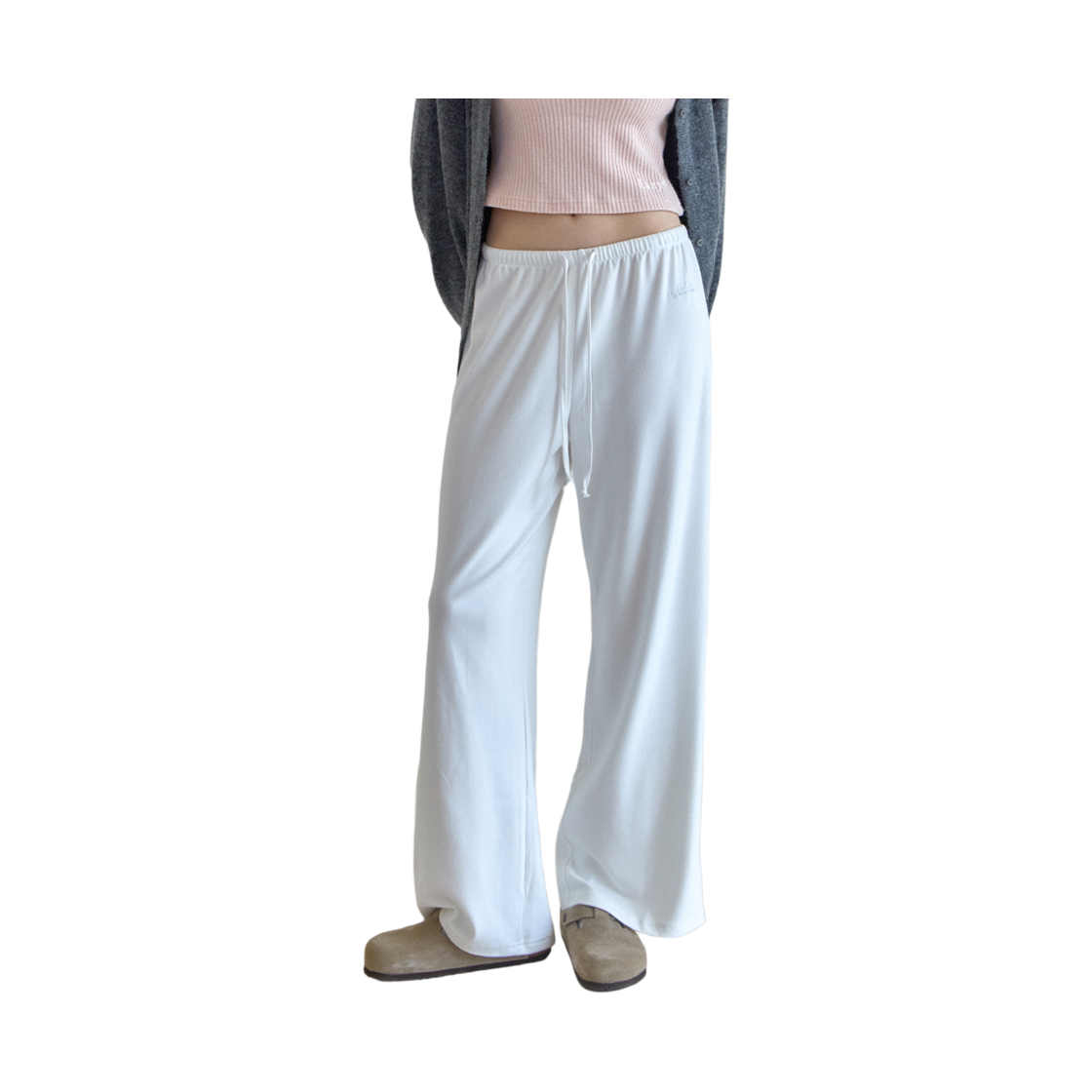 레이지지 소프트 더블 브러쉬 롱 팬츠 화이트(LAZYZ Soft Double Brush Long Pants - White) - 3