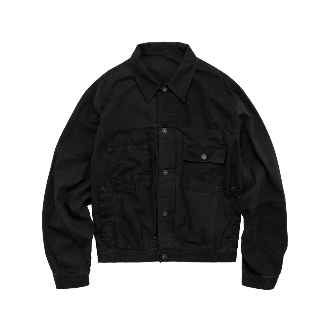 폴리테루 사시코 트러커 자켓 블랙