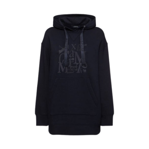 MUSA-002 (W) S Max Mara Musa Logo Embroidery Hoodie Navy