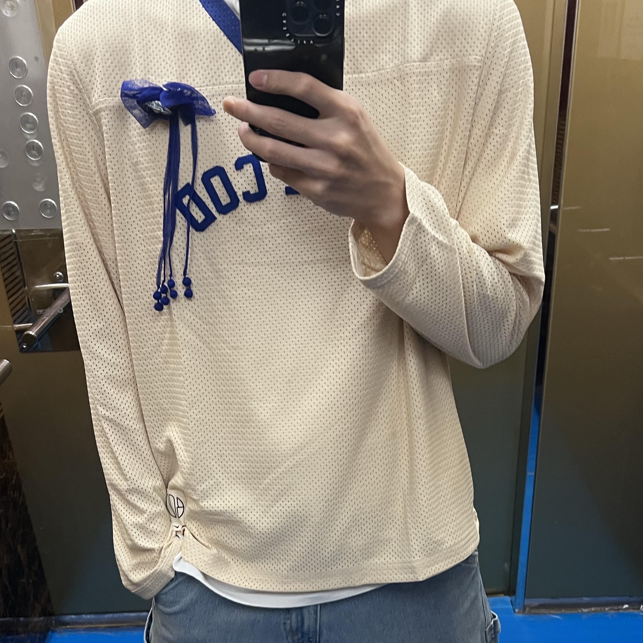 Nike x Bode Mesh Jersey Ecru - Asia, Nike x Bode Mesh Jersey Ecru - US/EU 착용 스타일