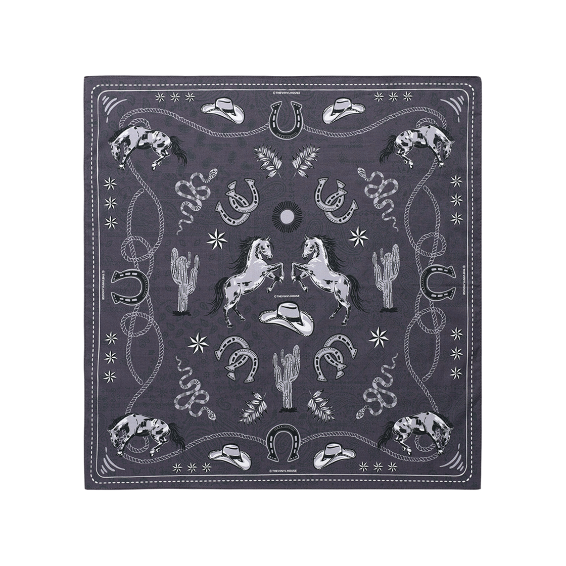 VH2FMUAB92APP Thevinylhouse TVH Western Pattern Bandana Purple