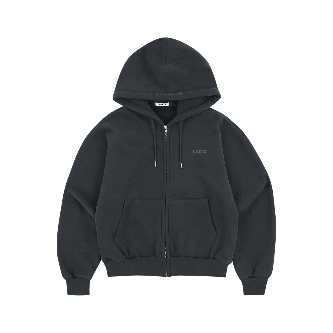 8809908759070 LAZYZ Slow Mellow Daily Zip Up Hoodie - Charcoal