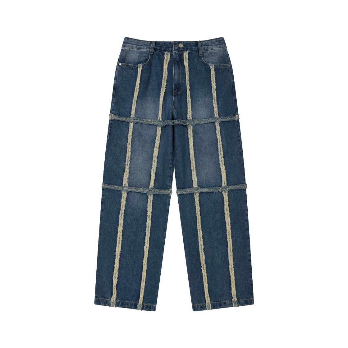 25FWCLPT012-BU PHOS333 Patchwork Washed Jeans