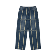 PHOS333 Patchwork Washed Jeans