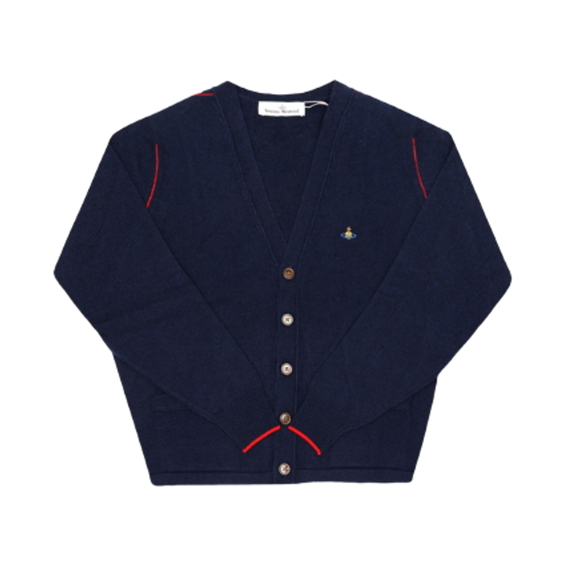 27010014-Y0018-K410 Vivienne Westwood Alex Orb Logo Cardigan Navy