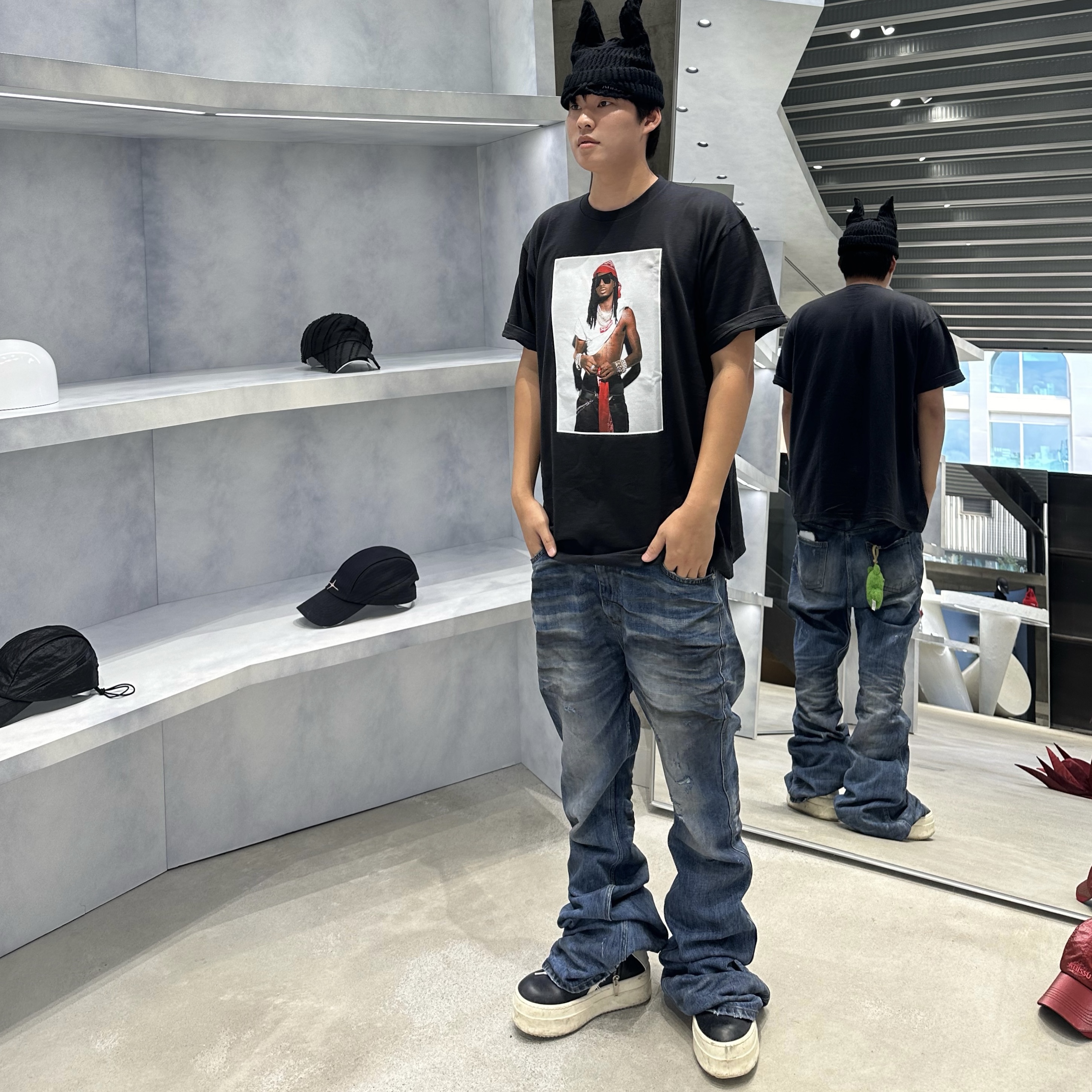 Supreme Playboi Carti T-Shirt Black - 25FW 착용 스타일
