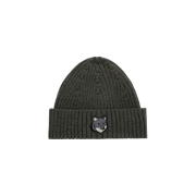 Maison Kitsune Fox Head Large Beanie Laurel Green