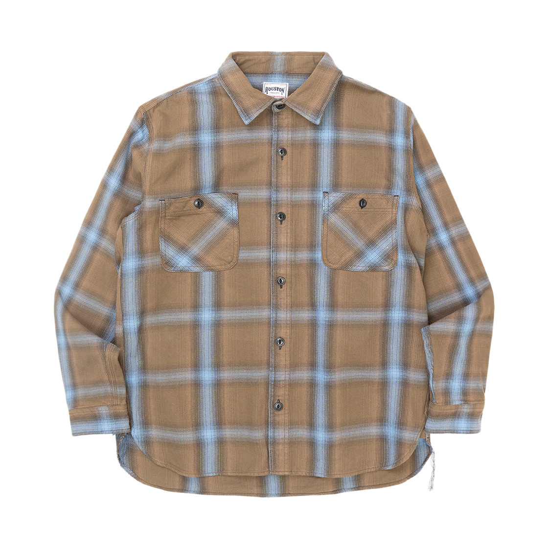 휴스턴 재팬 옴브레 체크 비옐라 셔츠 브라운 41049