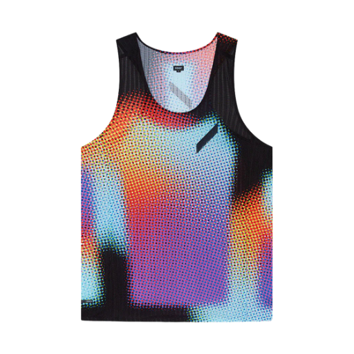 SV1M Soar Running Race Vest Black Rainbow Dot
