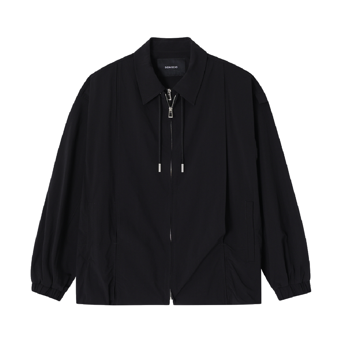 송지오 컬렉션 더블 레이어드 집업 점퍼 블랙