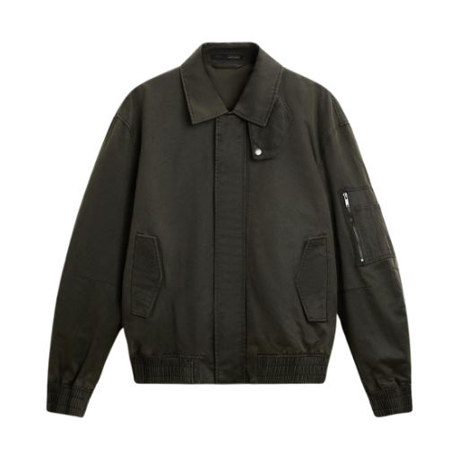 자라 왁스드 이펙트 점퍼 카키(Zara Waxed Effect Jumper Khaki)